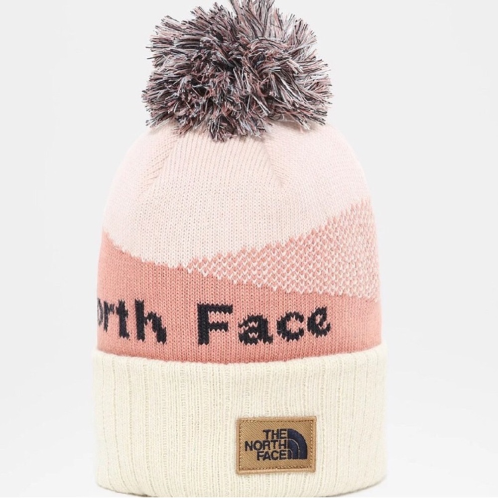 The North Face Recycled Pom Pom Beanie Pink Clay